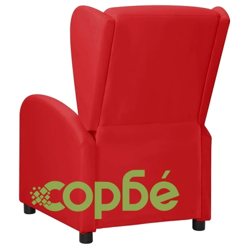 Wingback реклайнер стол, виненочервен, изкуствена кожа ➤ топ цена ➤ sorbe.bg