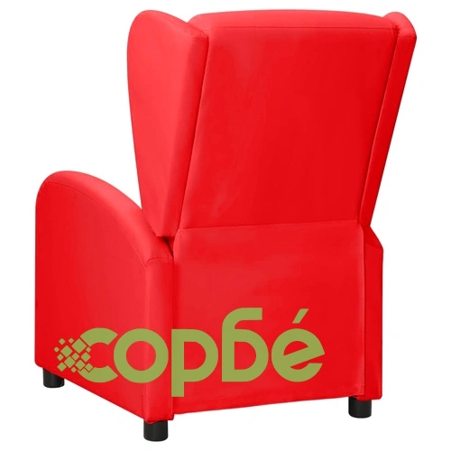 Wingback реклайнер стол, червен, изкуствена кожа ➤ топ цена ➤ sorbe.bg