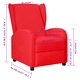 Wingback реклайнер стол, червен, изкуствена кожа