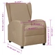 Wingback реклайнер стол, капучино, изкуствена кожа