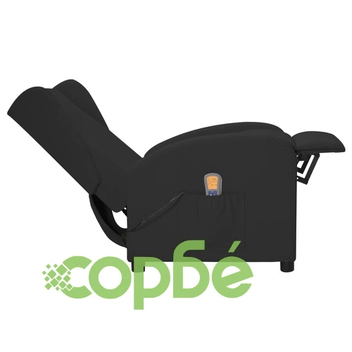 Wingback масажен стол, черен, изкуствена кожа ➤ топ цена ➤ sorbe.bg