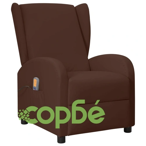 Wingback масажен стол, кафяв, изкуствена кожа ➤ топ цена ➤ sorbe.bg