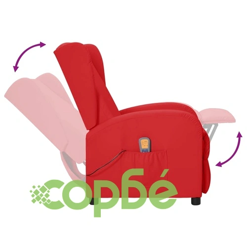 Wingback масажен стол виненочервен изкуствена кожа ➤ топ цена ➤ sorbe.bg