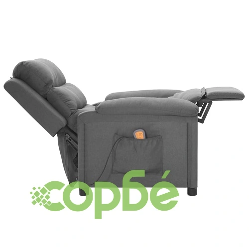 Масажен стол, светлосив, текстил ➤ топ цена ➤ sorbe.bg