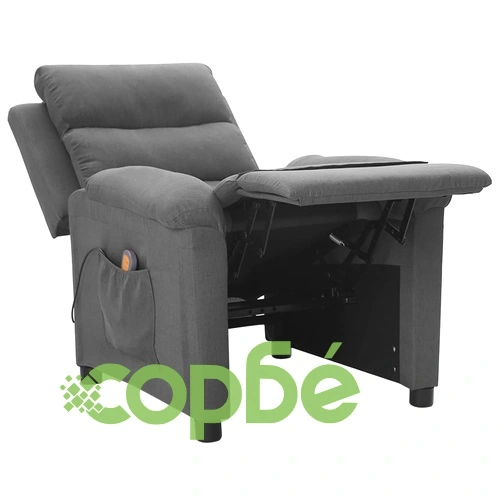 Масажен стол, светлосив, текстил ➤ топ цена ➤ sorbe.bg