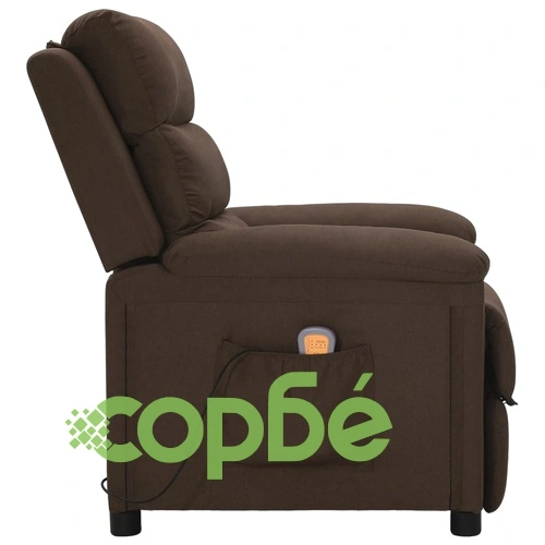 Масажен стол, тъмнокафяв, текстил ➤ топ цена ➤ sorbe.bg