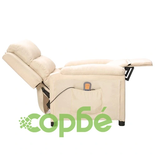 Масажен стол, кремав, текстил ➤ топ цена ➤ sorbe.bg