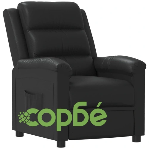 Реклайнер, черен, изкуствена кожа ➤ топ цена ➤ sorbe.bg