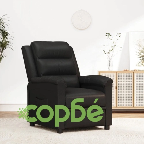 Реклайнер, черен, изкуствена кожа ➤ топ цена ➤ sorbe.bg