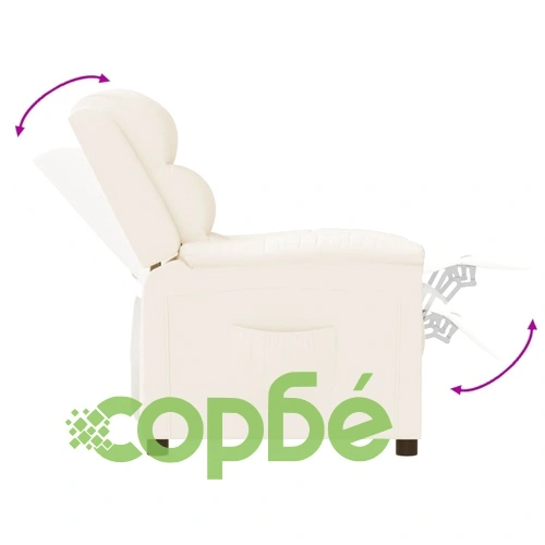 Реклайнер, кремав, изкуствена кожа ➤ топ цена ➤ sorbe.bg