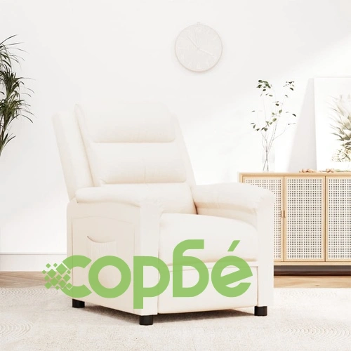 Реклайнер, кремав, изкуствена кожа ➤ топ цена ➤ sorbe.bg