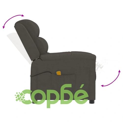 Масажен стол, тъмносив, кадифе ➤ топ цена ➤ sorbe.bg