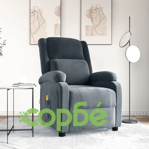 Масажен стол, тъмносив, кадифе ➤ топ цена ➤ sorbe.bg