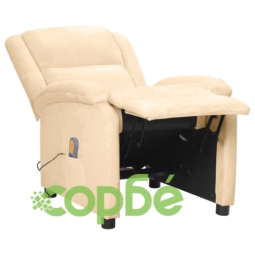 Масажен стол, кремав, кадифе ➤ топ цена ➤ sorbe.bg