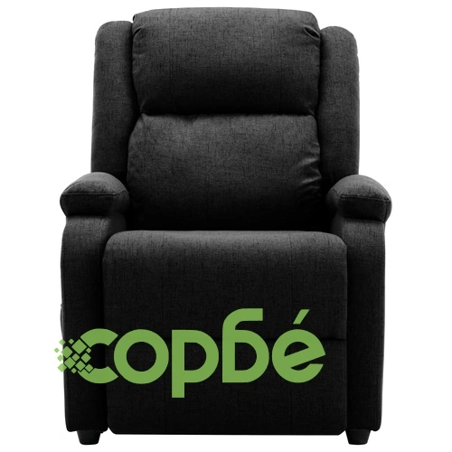 Wingback масажен стол, черен, текстил ➤ топ цена ➤ sorbe.bg