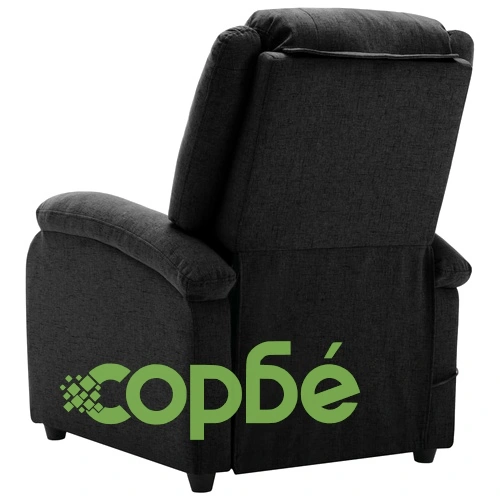 Wingback масажен стол, черен, текстил ➤ топ цена ➤ sorbe.bg