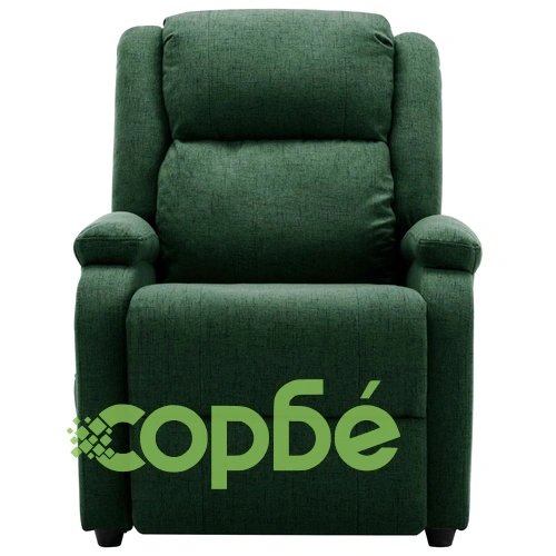 Wingback масажен стол, тъмнозелен, текстил ➤ топ цена ➤ sorbe.bg