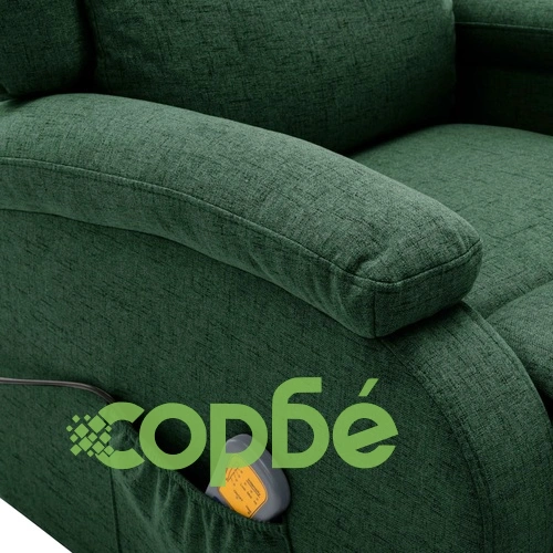 Wingback масажен стол, тъмнозелен, текстил ➤ топ цена ➤ sorbe.bg