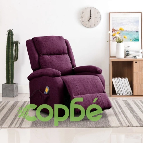 Wingback масажен стол, лилав, текстил ➤ топ цена ➤ sorbe.bg