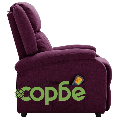 Wingback масажен стол, лилав, текстил ➤ топ цена ➤ sorbe.bg