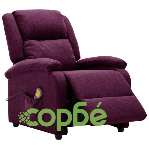 Wingback масажен стол, лилав, текстил ➤ топ цена ➤ sorbe.bg