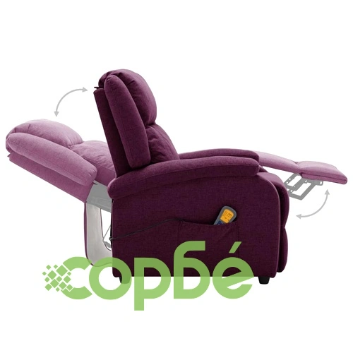 Wingback масажен стол, лилав, текстил ➤ топ цена ➤ sorbe.bg