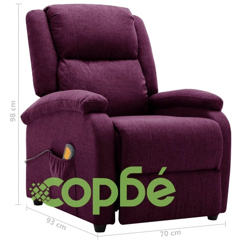 Wingback масажен стол, лилав, текстил ➤ топ цена ➤ sorbe.bg