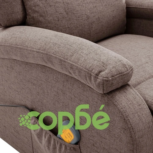 Wingback масажен стол, таупе, текстил ➤ топ цена ➤ sorbe.bg