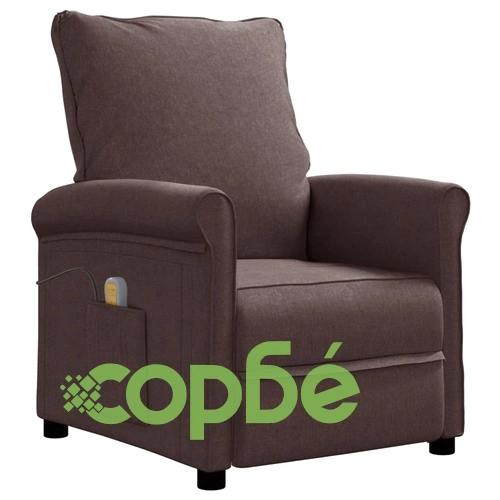 Масажен стол, тъмнокафяв, текстил ➤ топ цена ➤ sorbe.bg