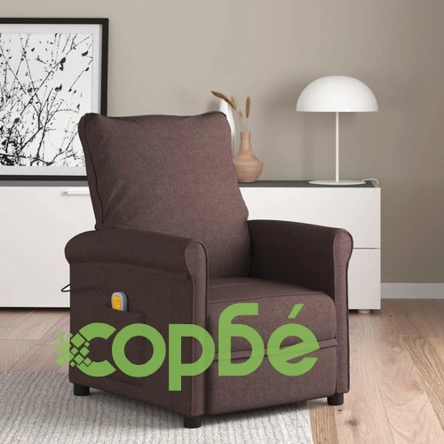 Масажен стол, тъмнокафяв, текстил ➤ топ цена ➤ sorbe.bg