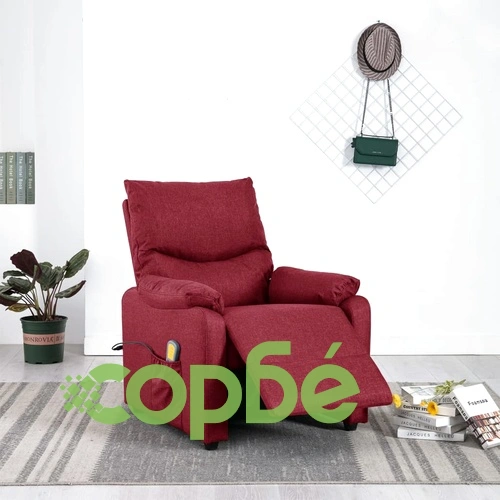 Масажен стол, виненочервен, текстил ➤ топ цена ➤ sorbe.bg