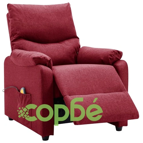 Масажен стол, виненочервен, текстил ➤ топ цена ➤ sorbe.bg