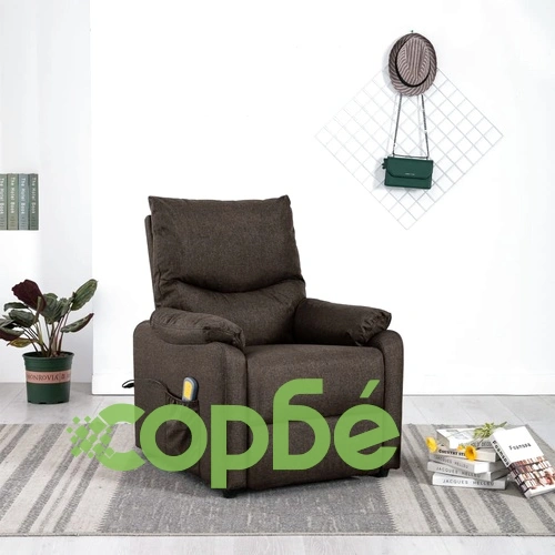 Масажен стол, тъмнокафяв, текстил ➤ топ цена ➤ sorbe.bg