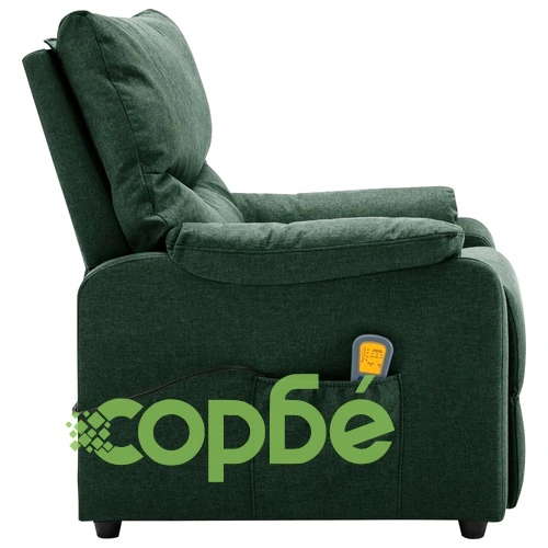 Масажен стол, тъмнозелен, текстил ➤ топ цена ➤ sorbe.bg