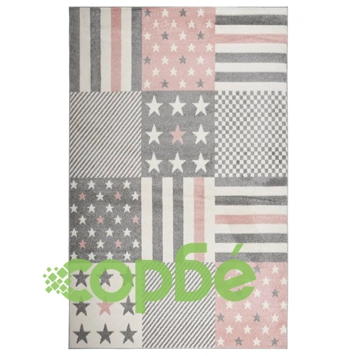 Детски килим 200x290 см със звездна шарка розово ➤ топ цена ➤ sorbe.bg