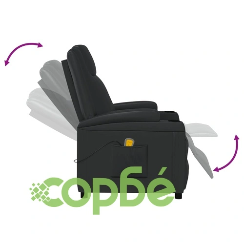 Масажен стол, черен, изкуствена кожа ➤ топ цена ➤ sorbe.bg