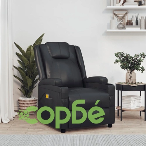 Масажен стол, черен, изкуствена кожа ➤ топ цена ➤ sorbe.bg