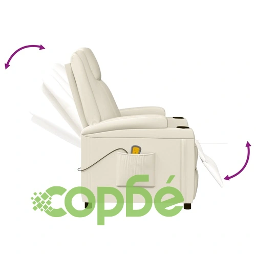 Масажен стол, кремавобял, изкуствена кожа ➤ топ цена ➤ sorbe.bg