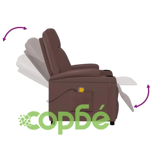 Електрически стол, кафяв, изкуствена кожа ➤ топ цена ➤ sorbe.bg