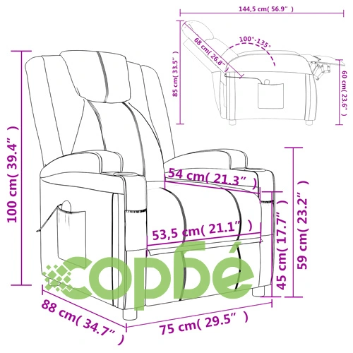 Електрически стол, кафяв, изкуствена кожа ➤ топ цена ➤ sorbe.bg