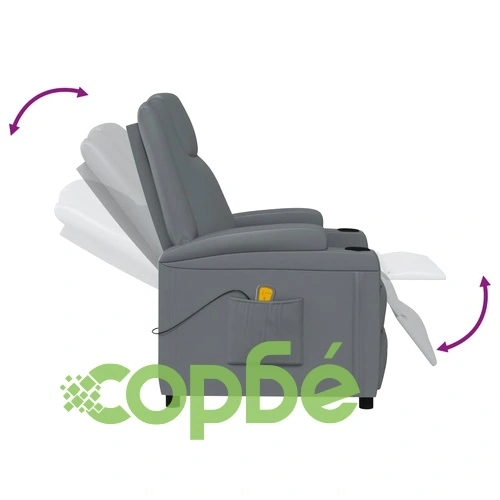 Масажен стол, антрацит, изкуствена кожа ➤ топ цена ➤ sorbe.bg