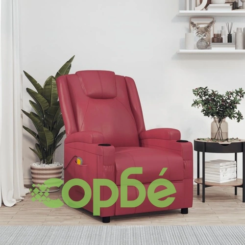 Масажен стол виненочервен изкуствена кожа ➤ топ цена ➤ sorbe.bg