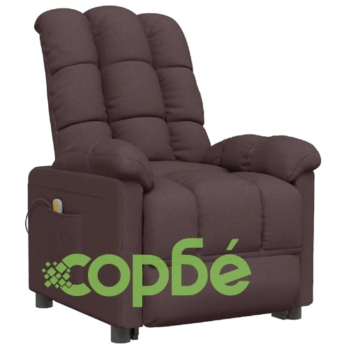 Масажен стол, тъмнокафяв, текстил ➤ топ цена ➤ sorbe.bg