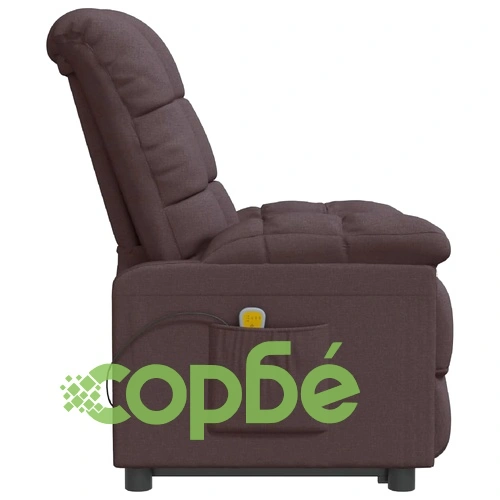 Масажен стол, тъмнокафяв, текстил ➤ топ цена ➤ sorbe.bg