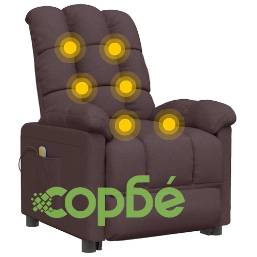 Масажен стол, тъмнокафяв, текстил ➤ топ цена ➤ sorbe.bg