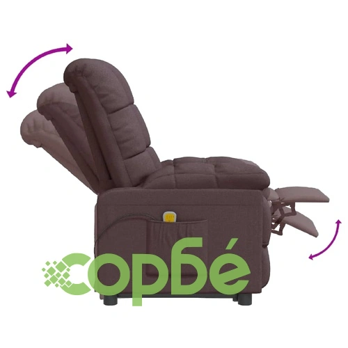 Масажен стол, тъмнокафяв, текстил ➤ топ цена ➤ sorbe.bg