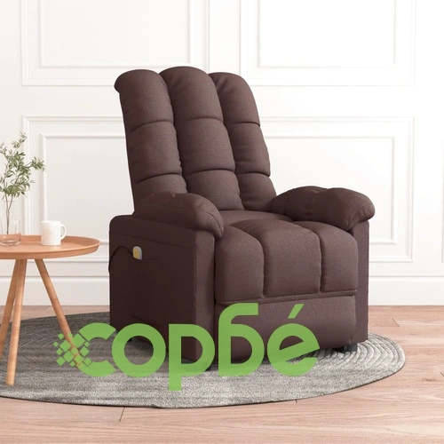 Масажен стол, тъмнокафяв, текстил ➤ топ цена ➤ sorbe.bg