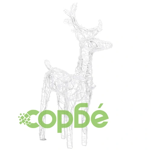 Коледни елени, 2 бр, студено бяло, 80 LED, акрил ➤ топ цена ➤ sorbe.bg