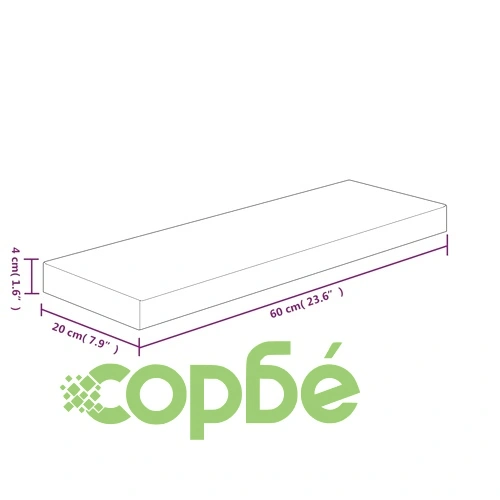 Дъска за рафт, 60x20x4 см, необработен масивен дъб ➤ топ цена ➤ sorbe.bg