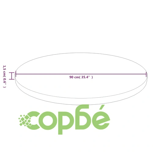 Кръгъл плот за маса светлокафяв 90x1,5 см обработен дъб масив ➤ топ цена ➤ sorbe.bg
